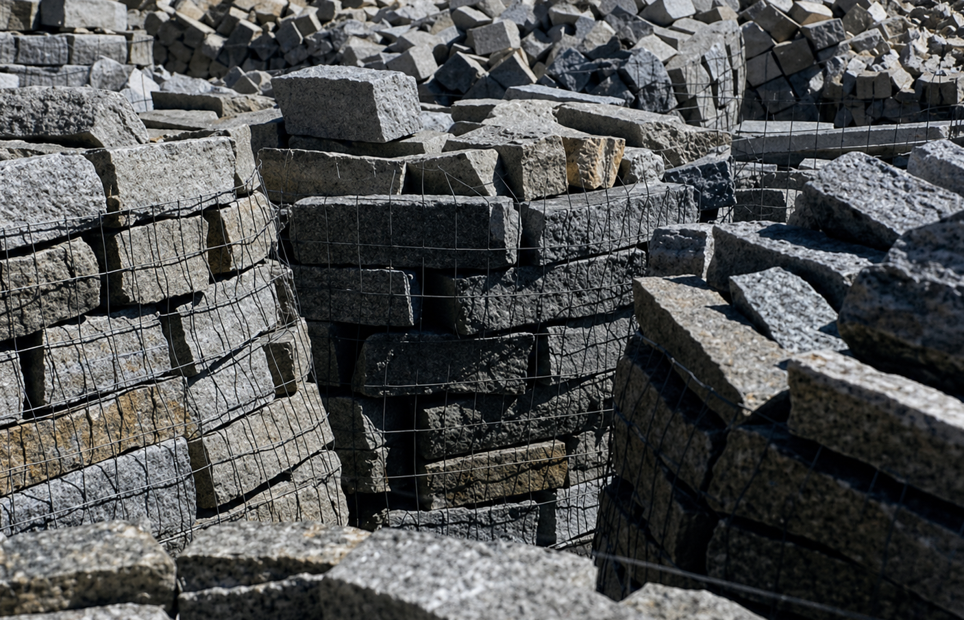 Luserna stone blocks at quarry