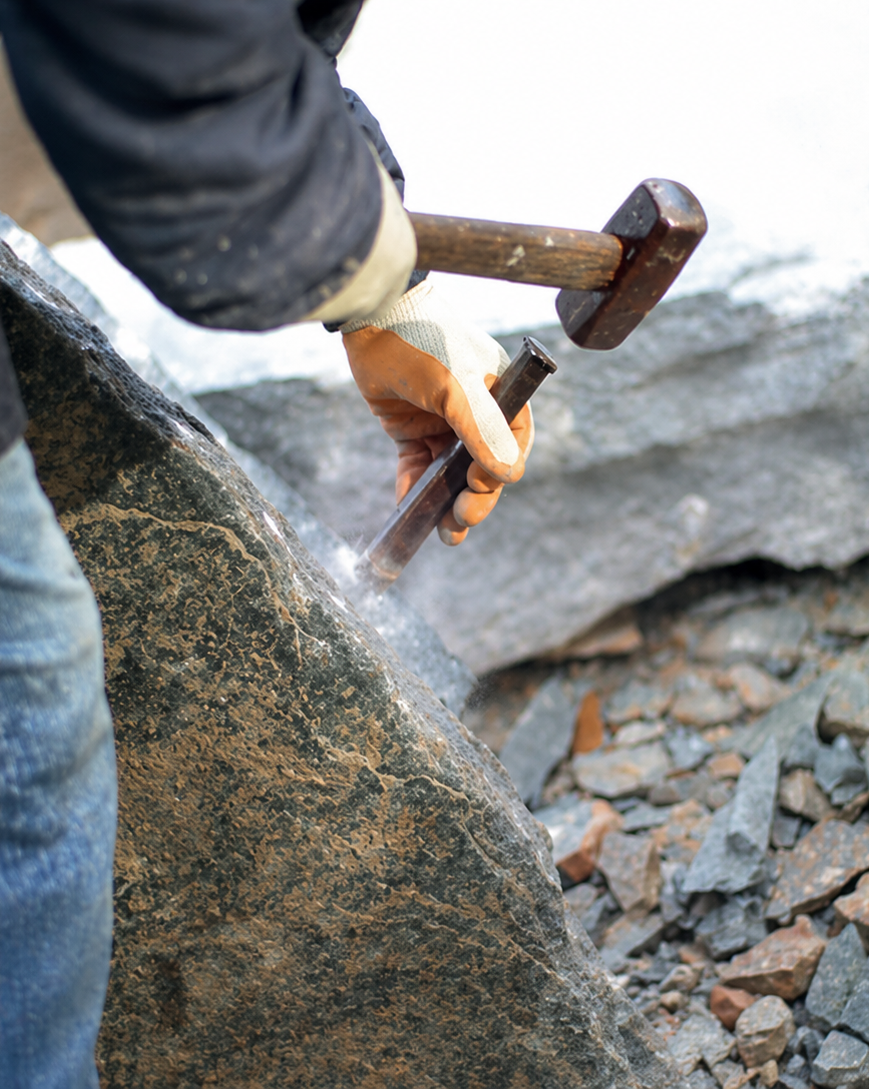 Manual stone splitting